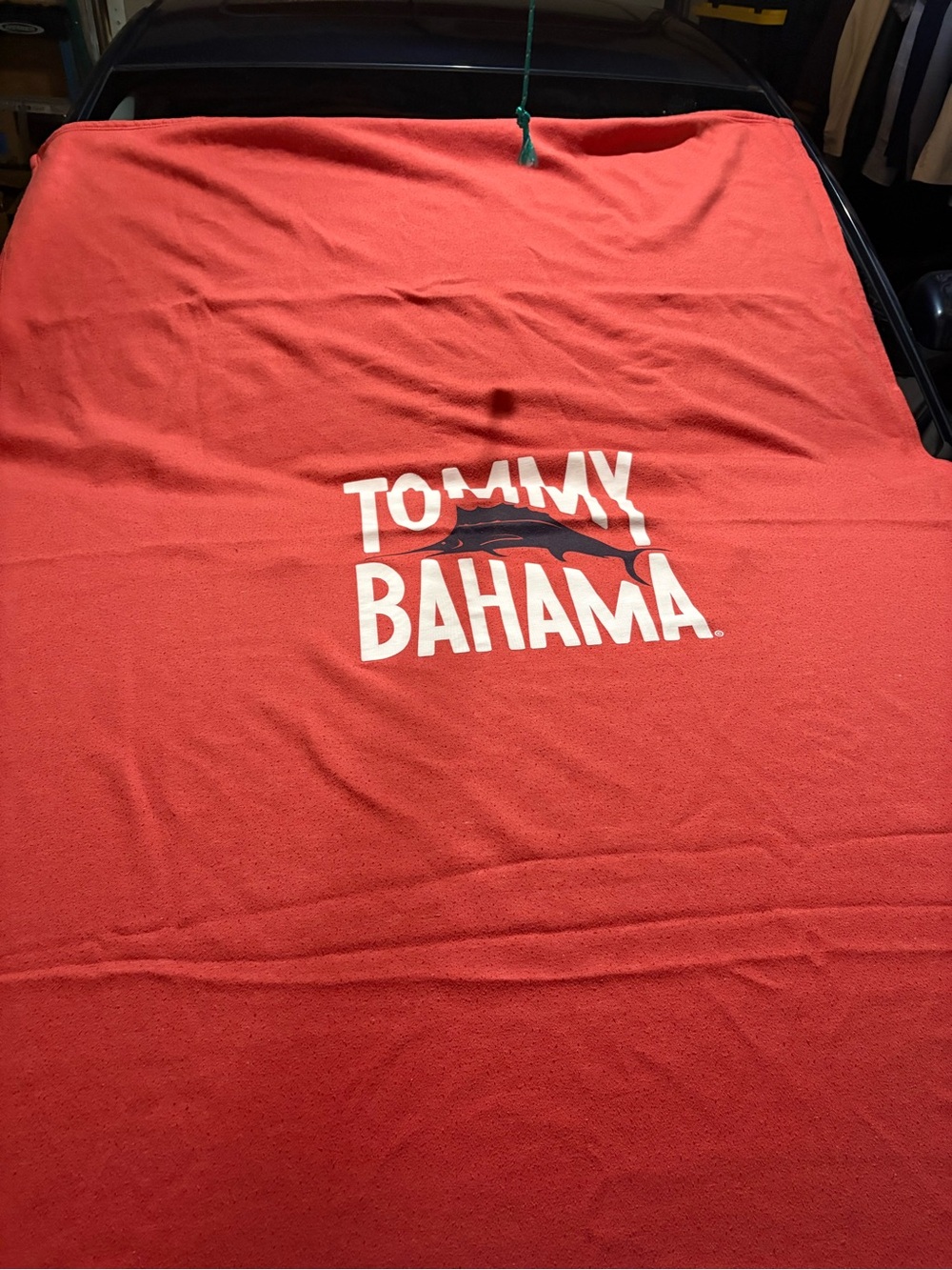 Tommy Bahama Coral Red Logo Throw Blanket